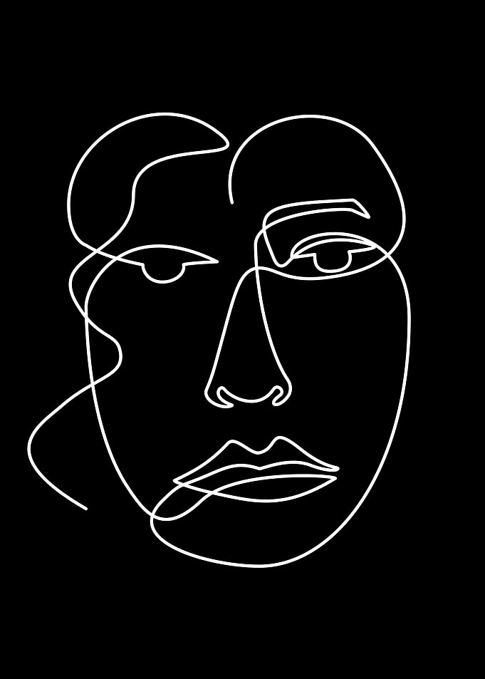 One Line Art Face Woman