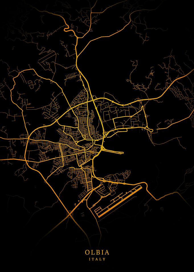 Olbia City Map Gold