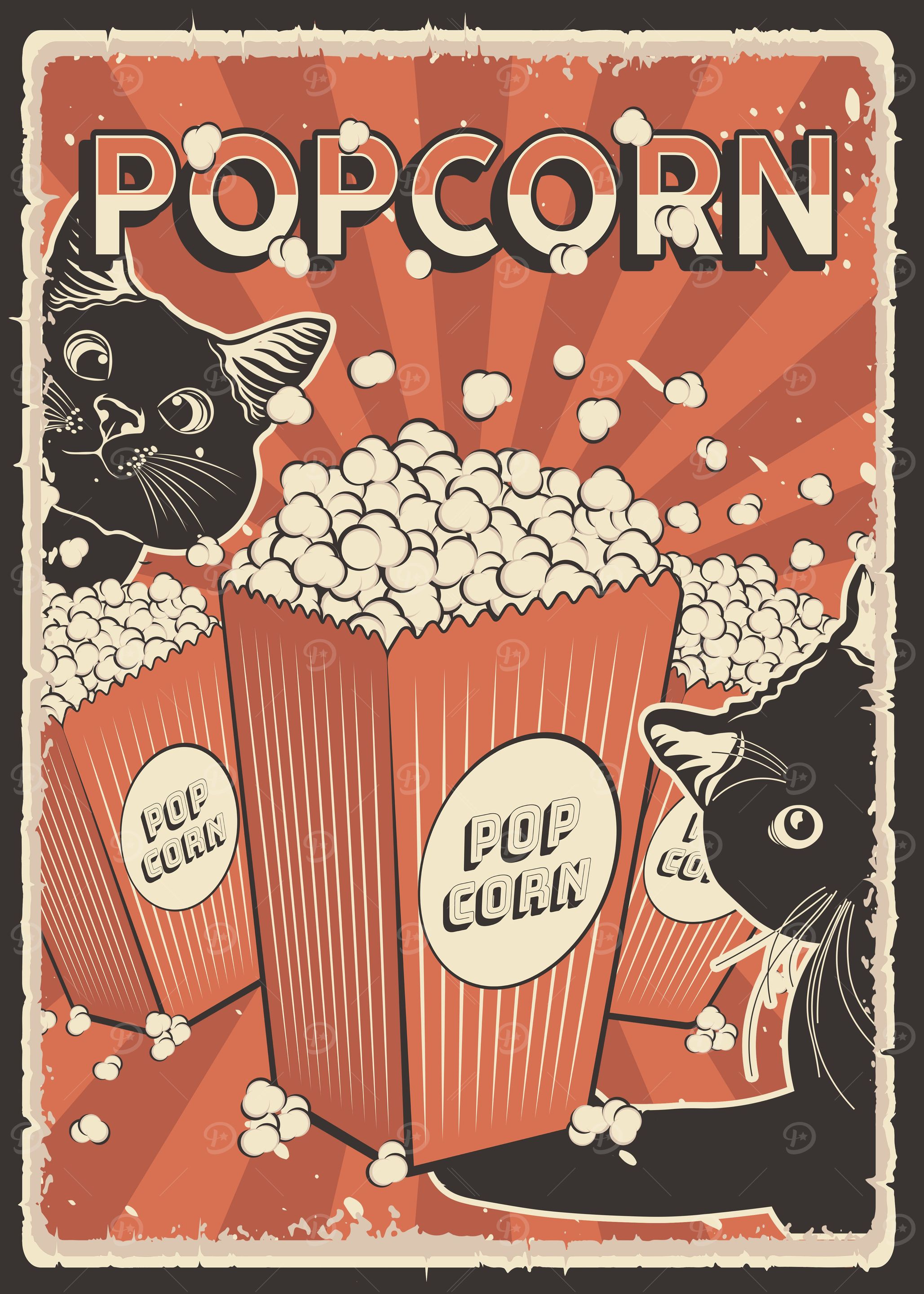 Retro Cats Popcorn