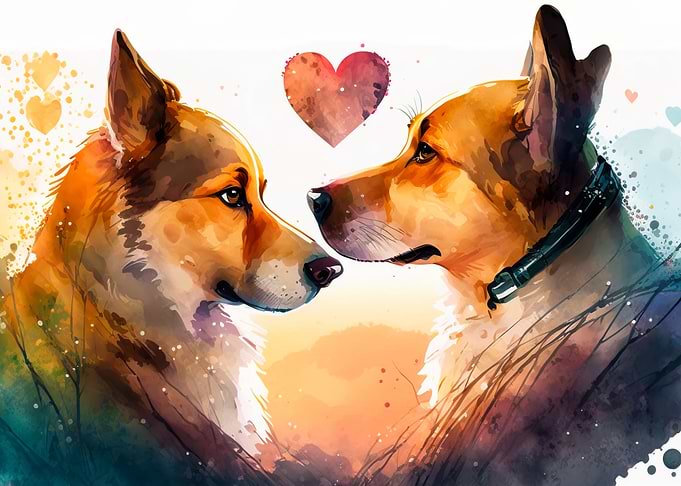 Two dogs love