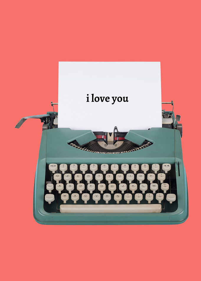type writer i love you