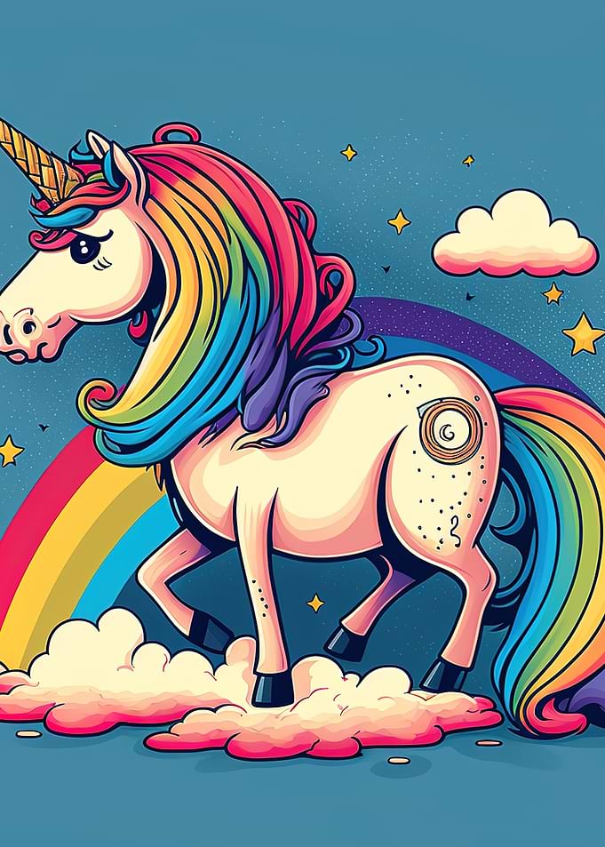 Adorable rainbow Unicorn
