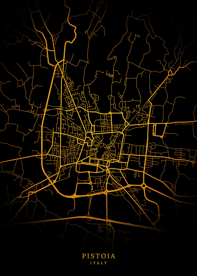 Pistoia City Map Gold