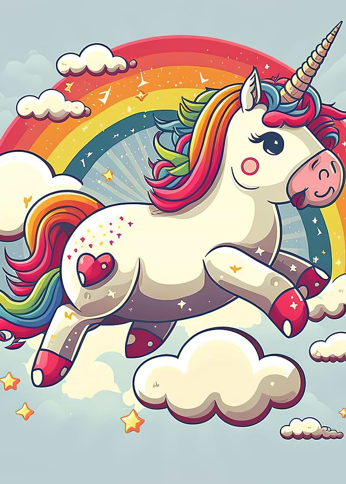 Adorable rainbow Unicorn