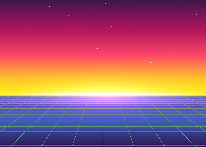 Synthwave 80s Landscape