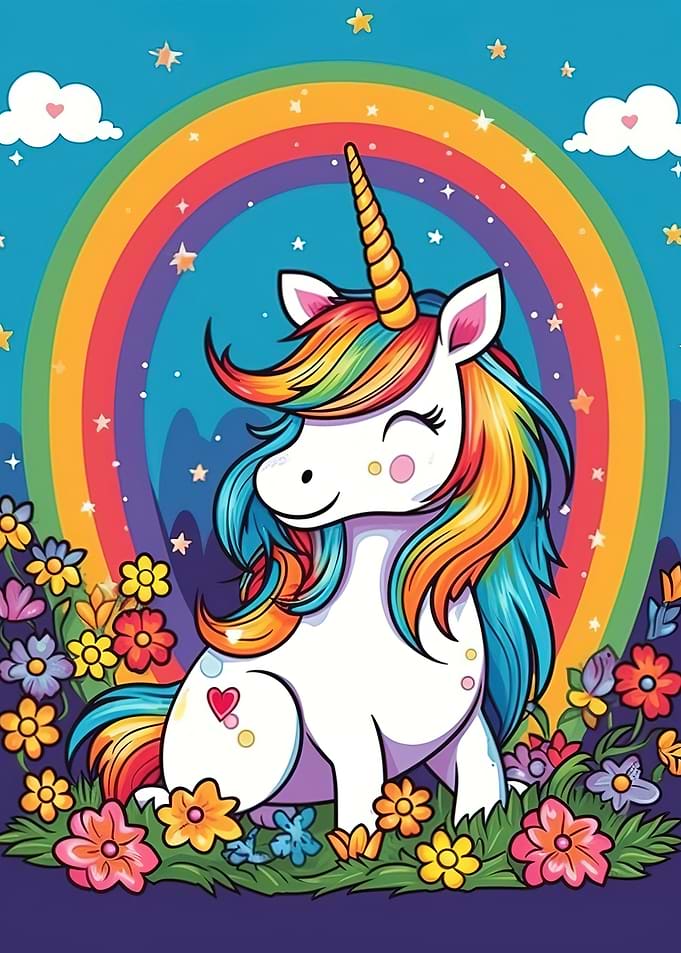Adorable rainbow Unicorn