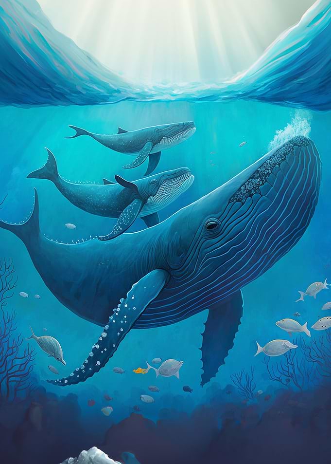 Blue whale family