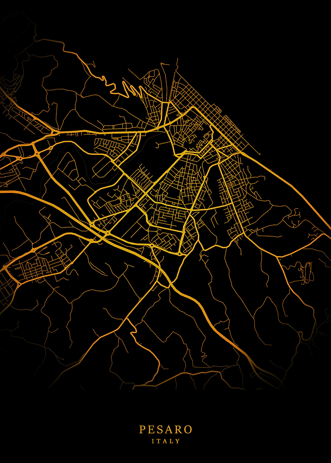 Pesaro City Map Gold