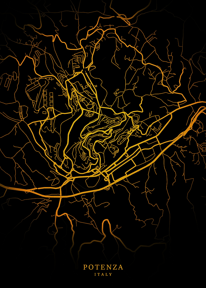 Potenza City Map Gold