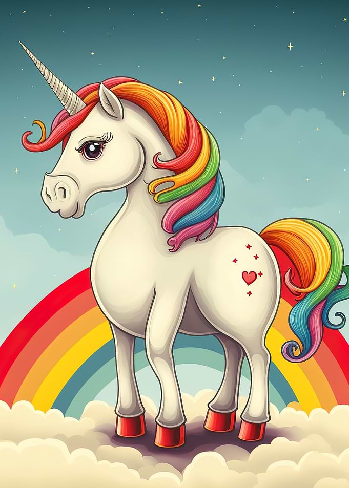 Adorable rainbow Unicorn