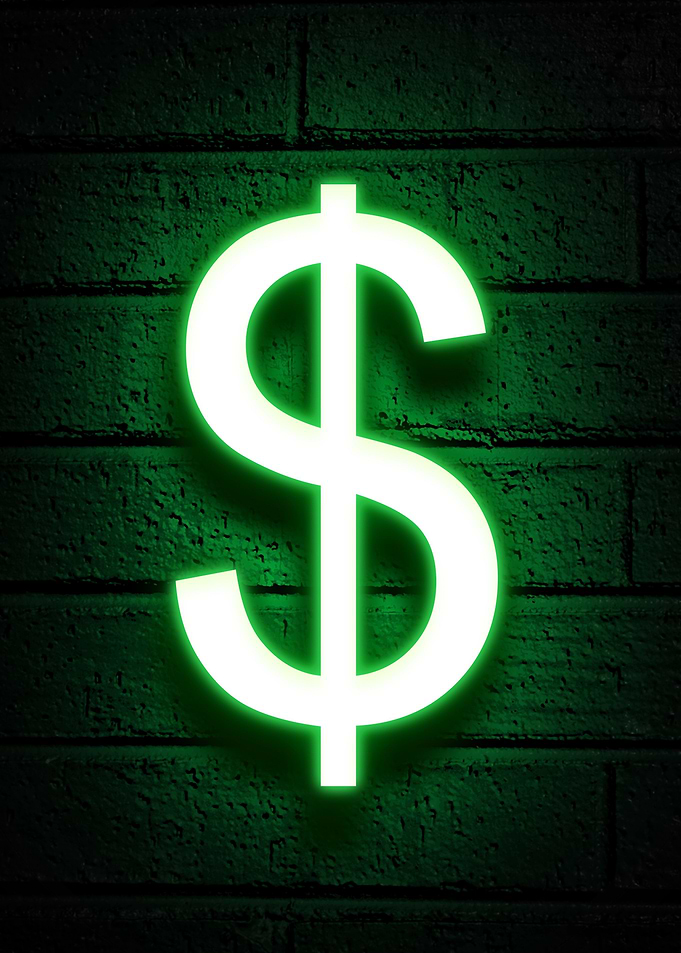 Dollar sign neon