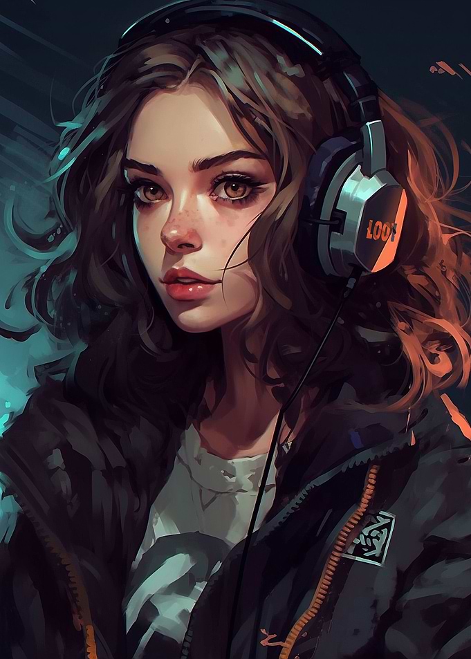 Cute Anime Gamer Girl