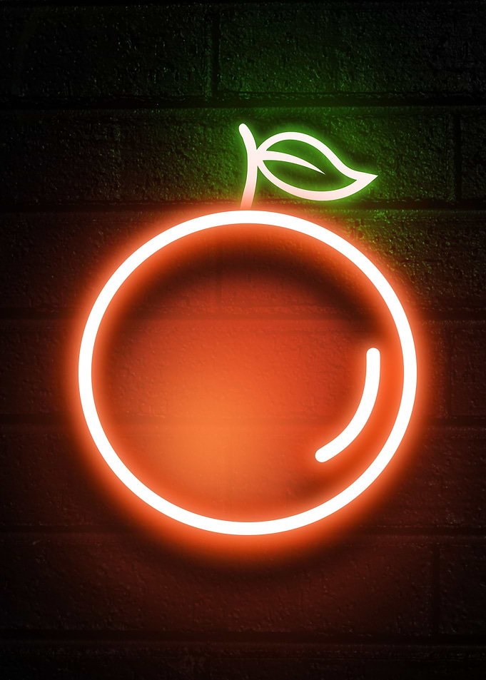 Orange neon fruit