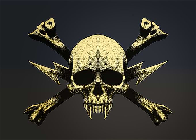Metal Music Skull