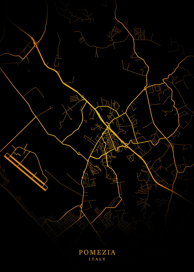 Pomezia City Map Gold