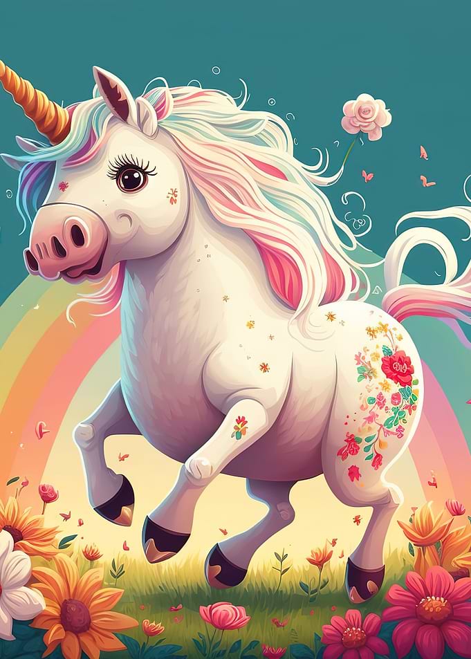 Adorable rainbow Unicorn