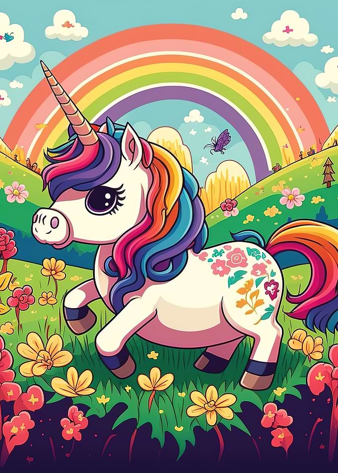 Adorable rainbow Unicorn