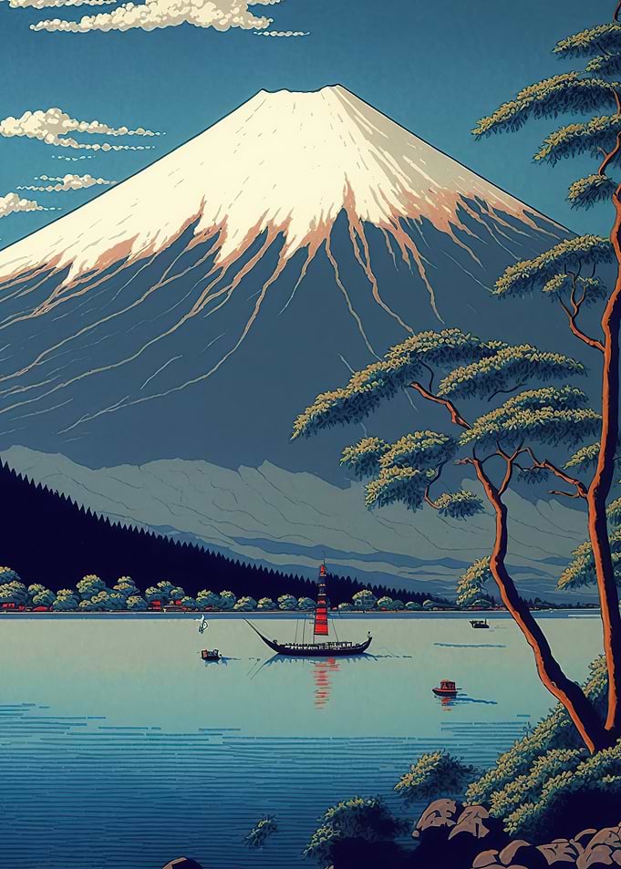 Vintage Asian landscape