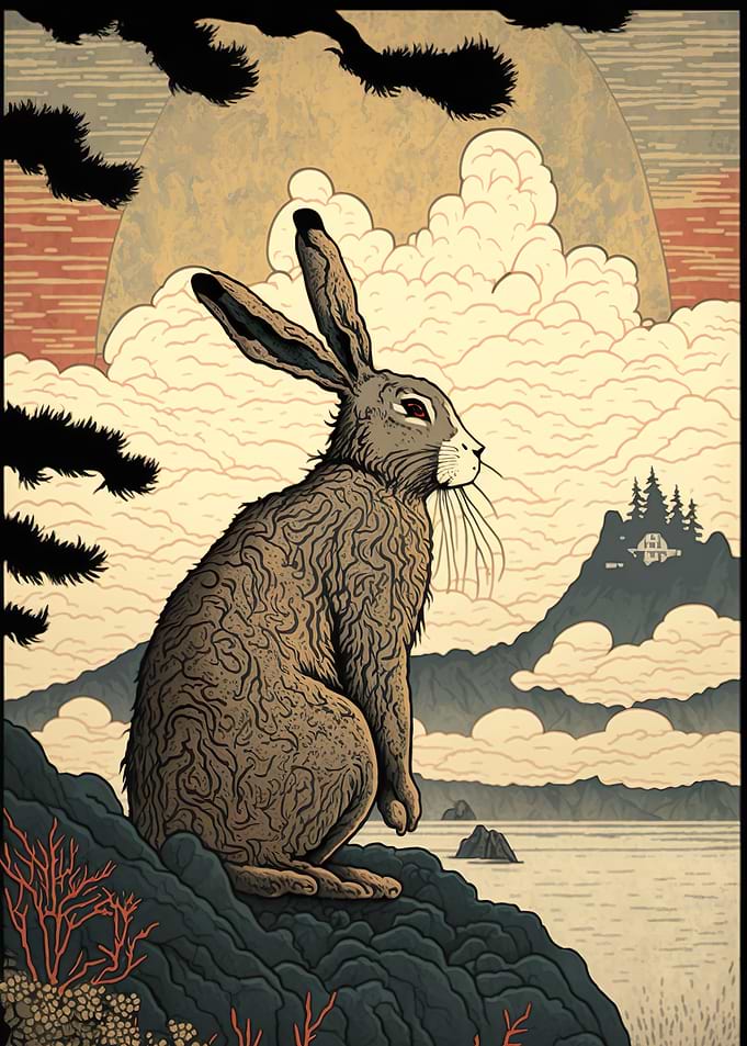 Hare Ukiyo e Japan China