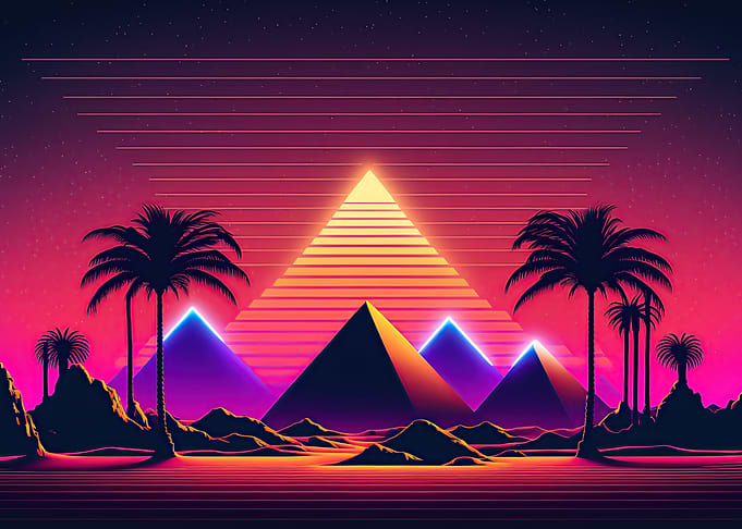 A Pyramid in the Neon Sand