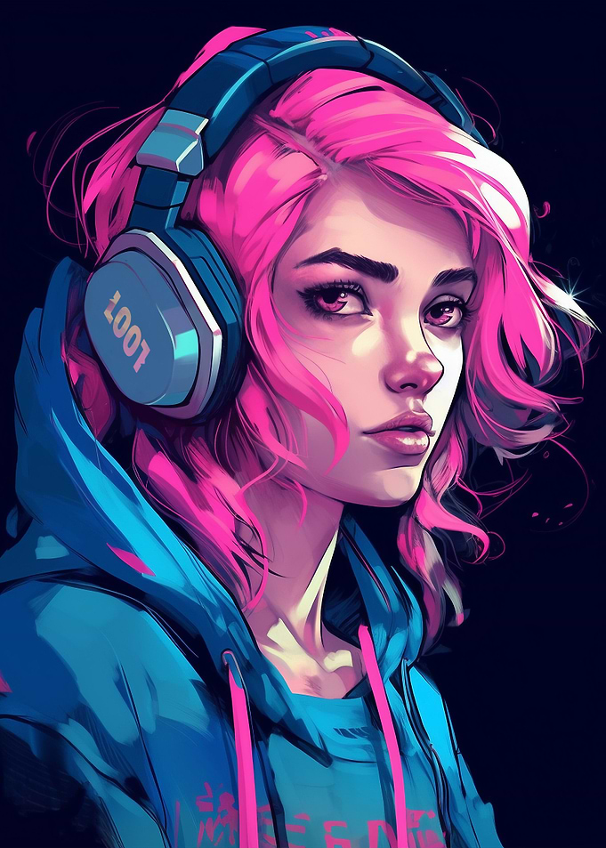 Cute Anime Gamer Girl