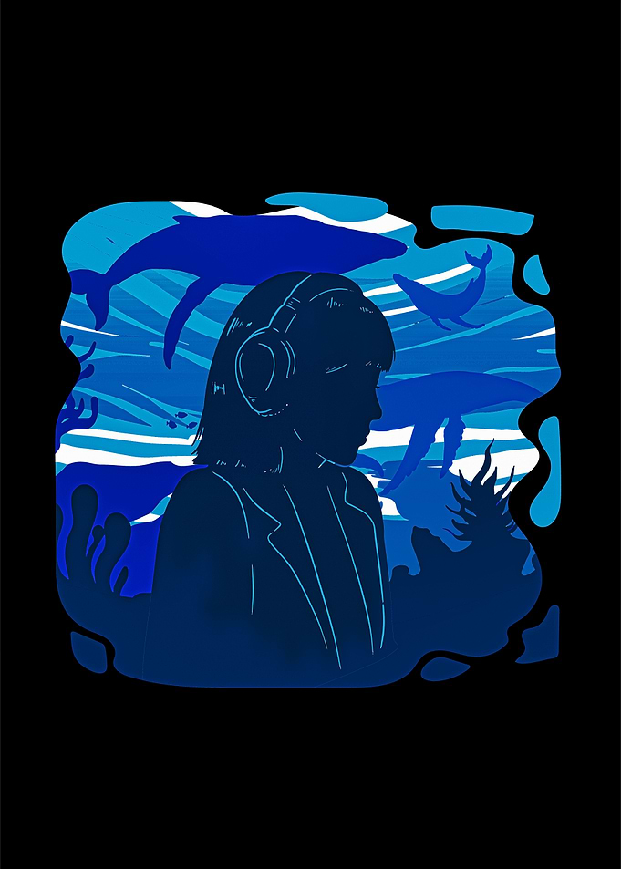 Girl Headphones Underwater