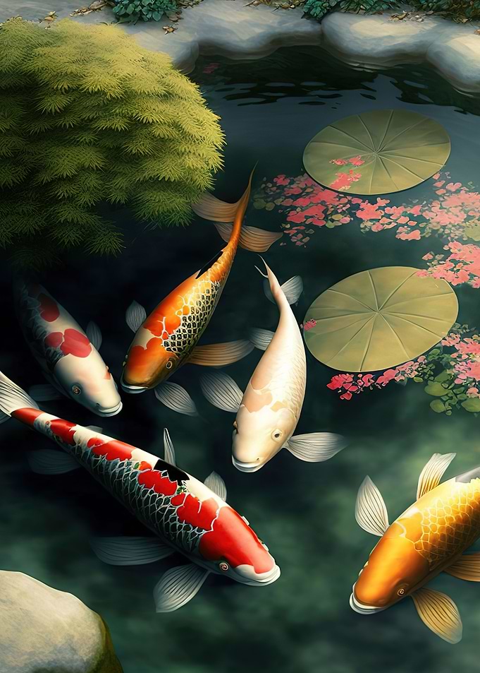 Beautiful Goldfish swimmin