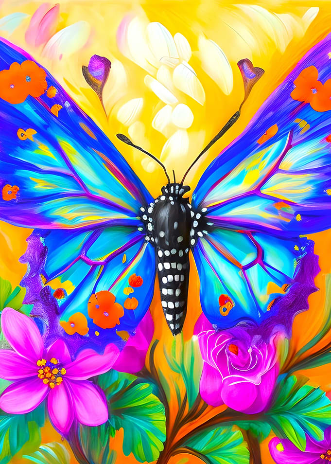 Butterfly on a yellow