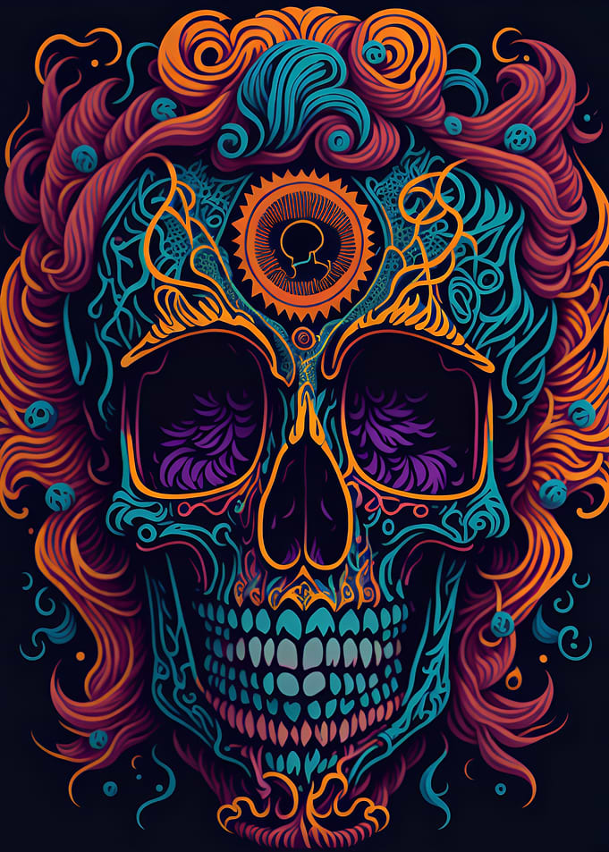 Psychedelic Skull Odyssey