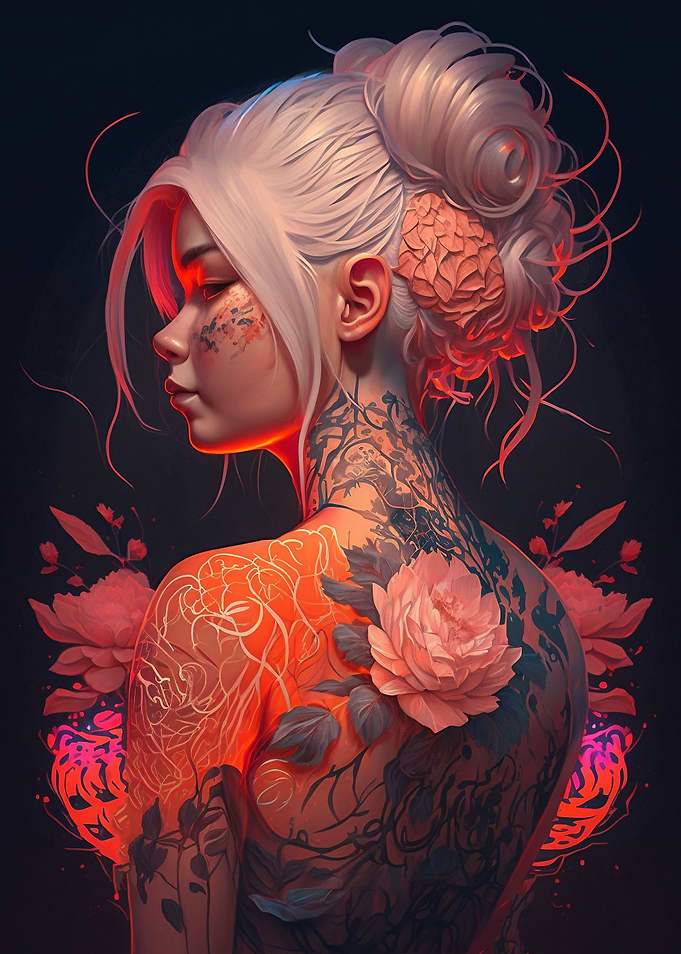 Floral Cyberpunk Girl