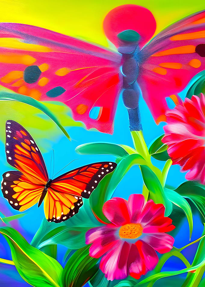 Flowers and butterflies