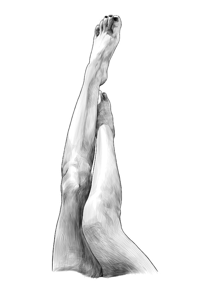 Long Legs Woman Girl Feets