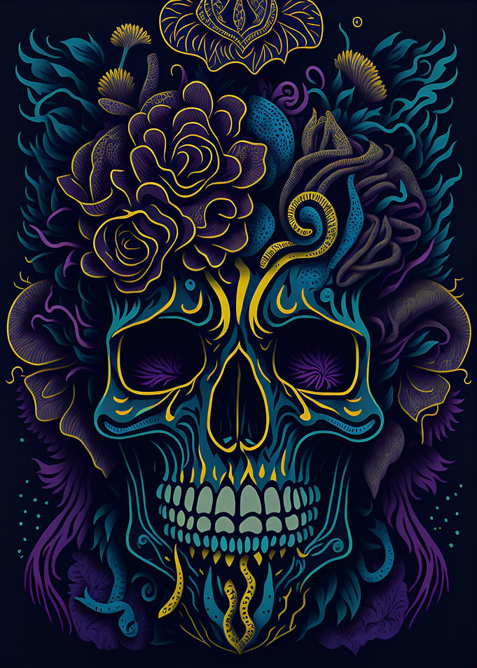 Psychedelic Skull Odyssey