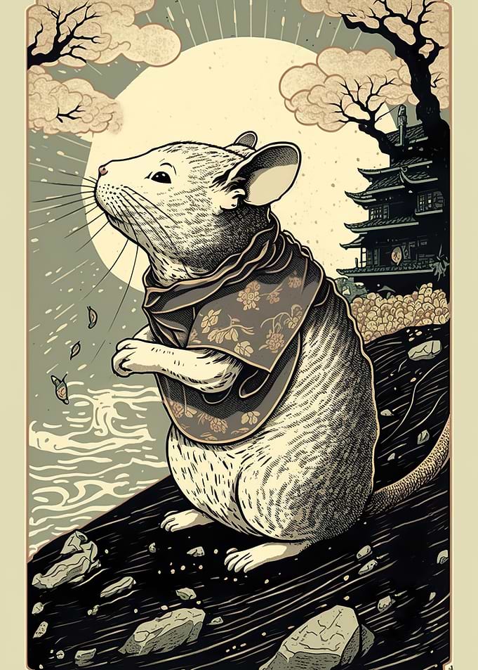 Mouse Ukiyo e Japan China