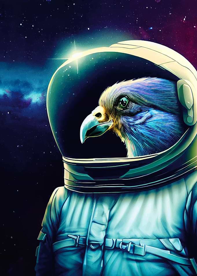 Bird Astronaut Vector 3