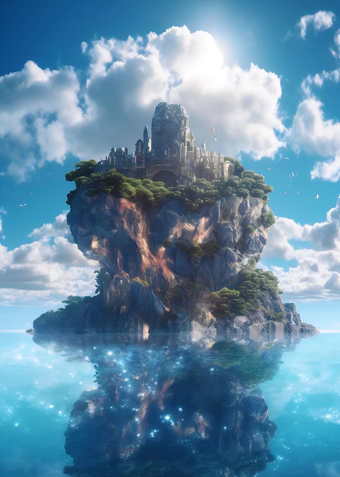 island with castle