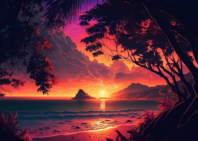 Beach Sunset Landscape