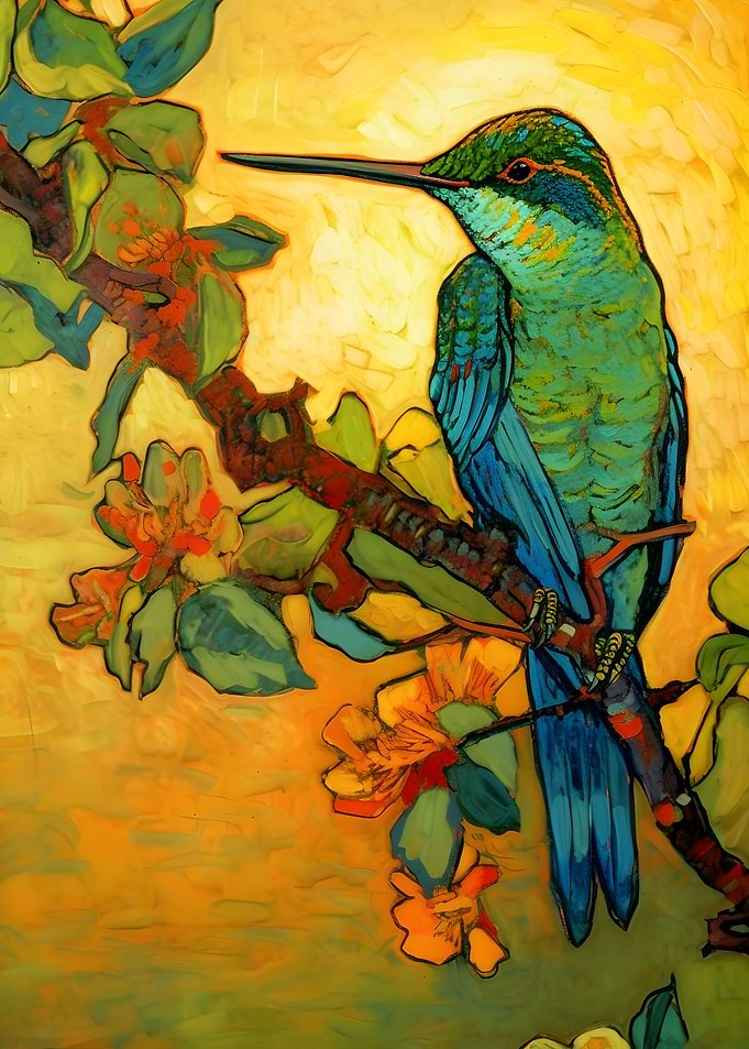 Hummingbird on a branch