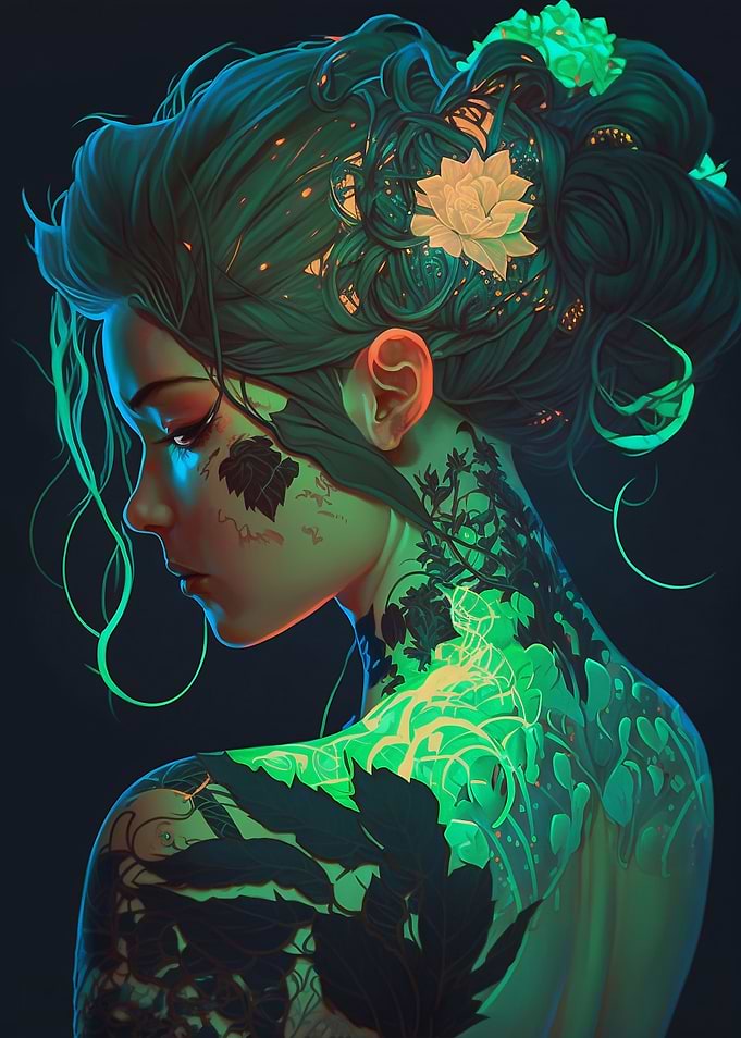 Floral Cyberpunk Girl