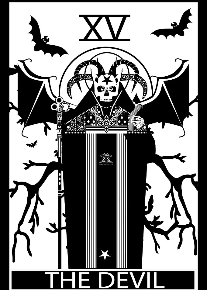 Card skull The Devil with