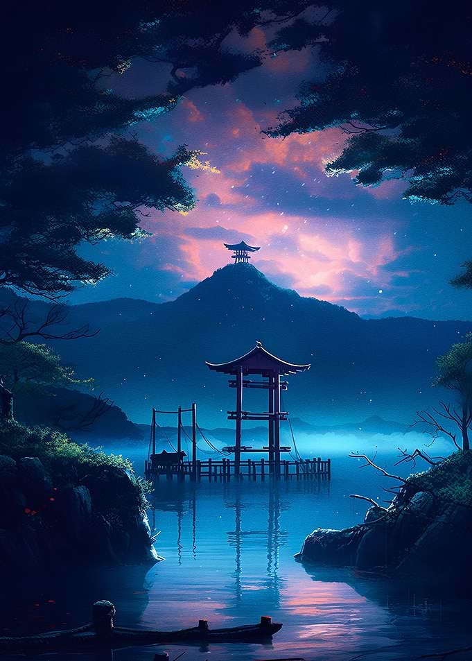 Night in the lake