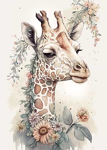 Giraffe Watercolor Art