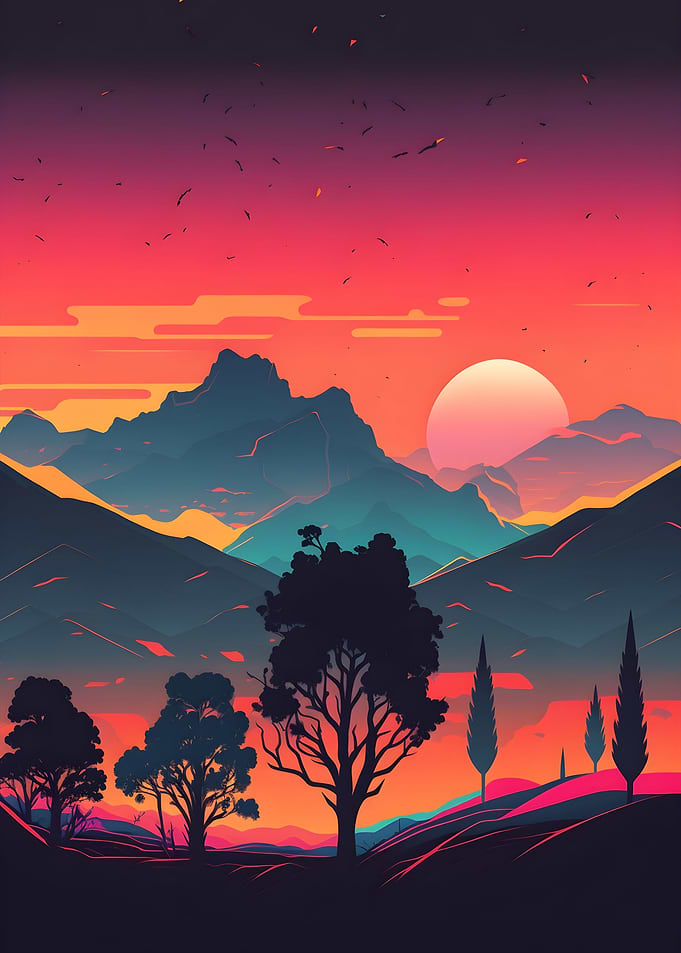 Mountains and trees