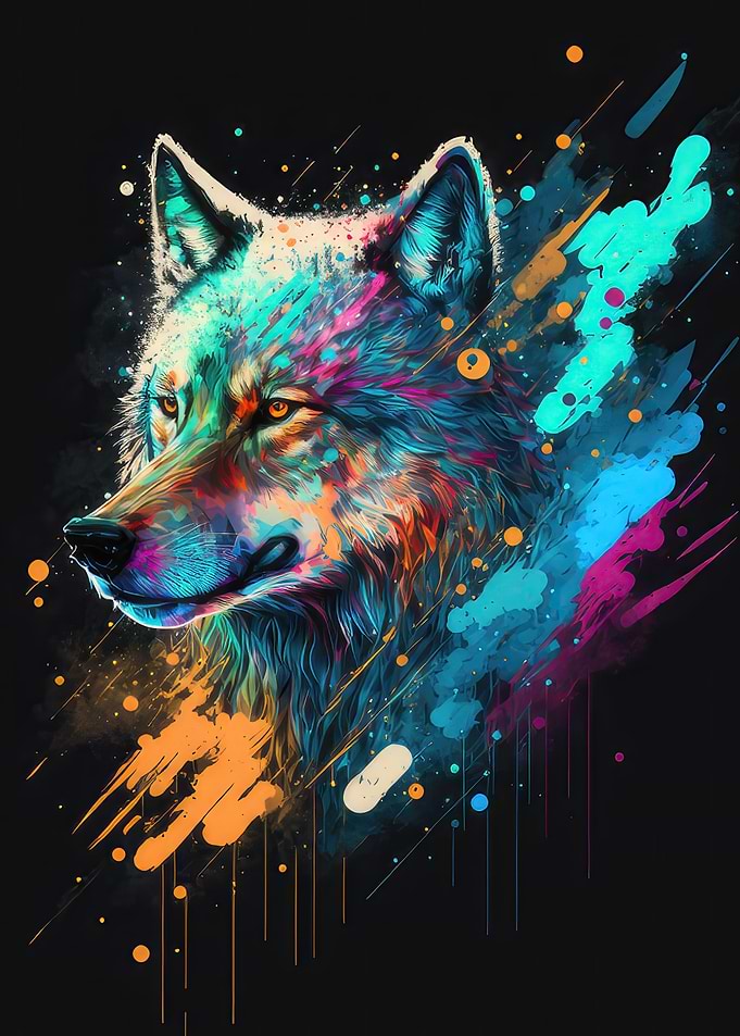 Colorful Wolf