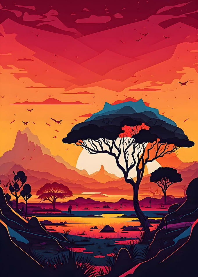 Colorful of a landscape