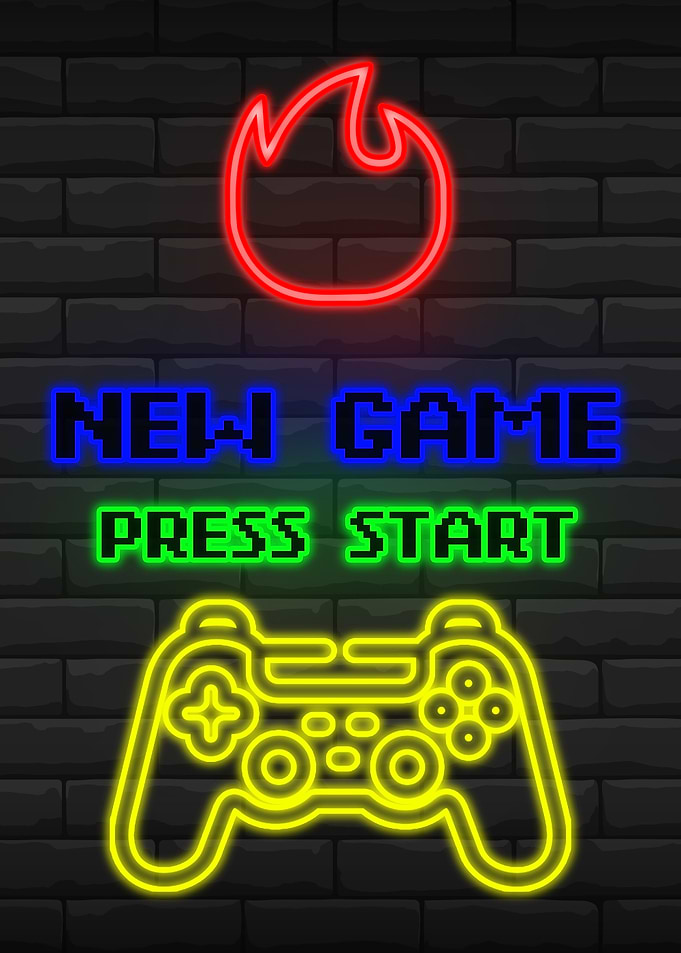 Gaming Gamer Poster Neon
