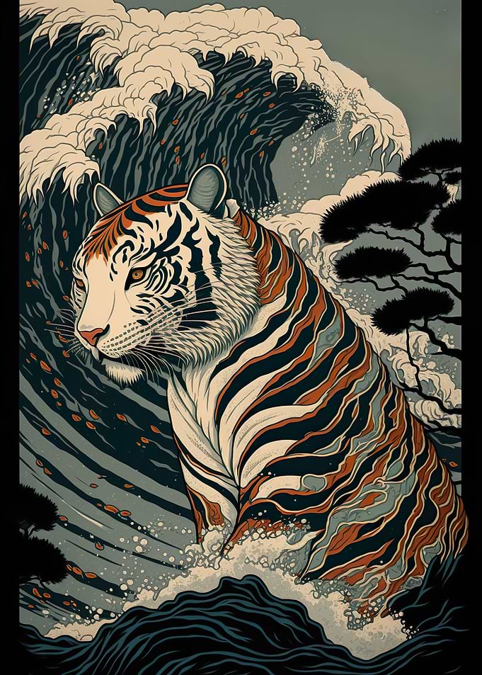 Tiger Ukiyo e Japan China