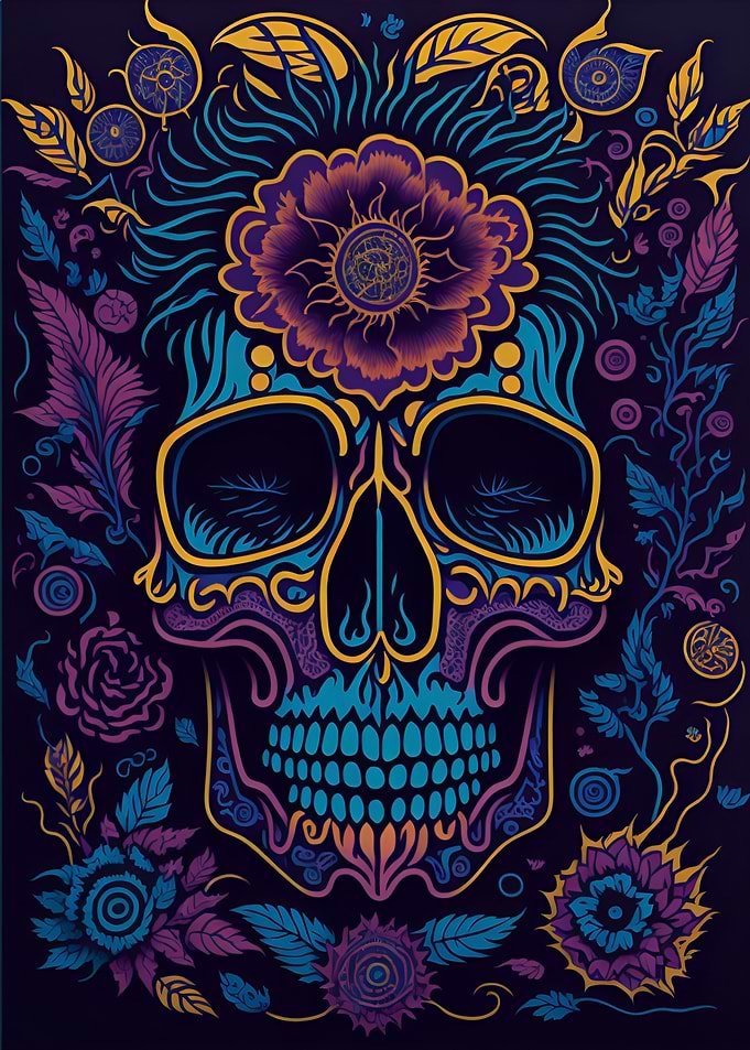 Psychedelic Skull Odyssey