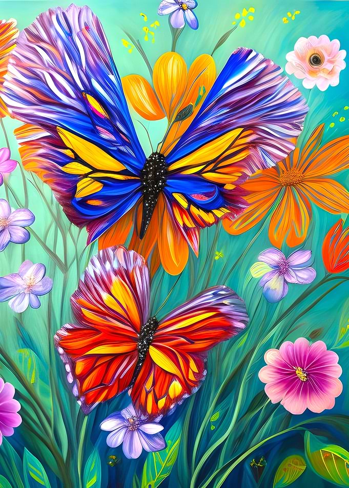 Flowers and butterflies
