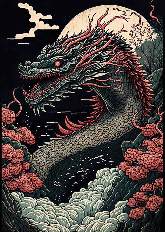 Dragon Ukiyo e Japan China